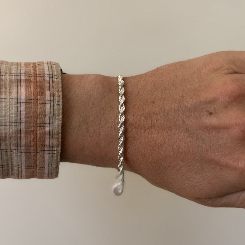 y2k essential 925 silver rope chain bracelet